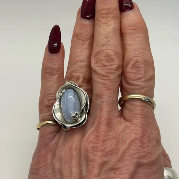Carolyn Pollack Blue Lace Agate Ring - Picture 7 of 7